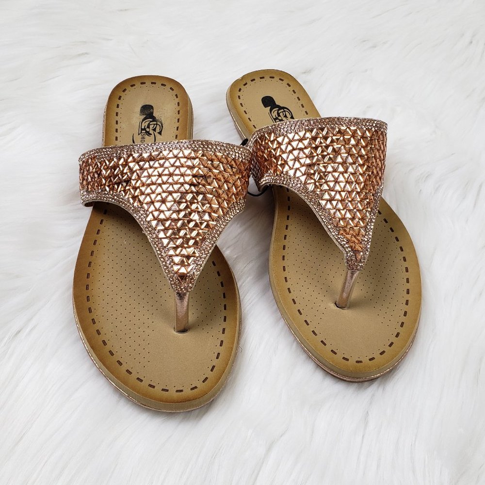CG Shoes Women's Evie Rose Gold Embellished Sandal